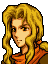 Eyvel's sprite from Thracia 776. Pixel art of the same woman from the shoulders and up, wearing an orange scarf.
